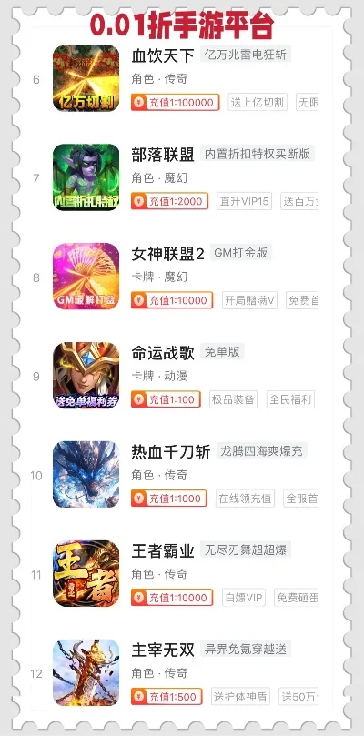 手游折扣端排行榜-手游折扣排行榜