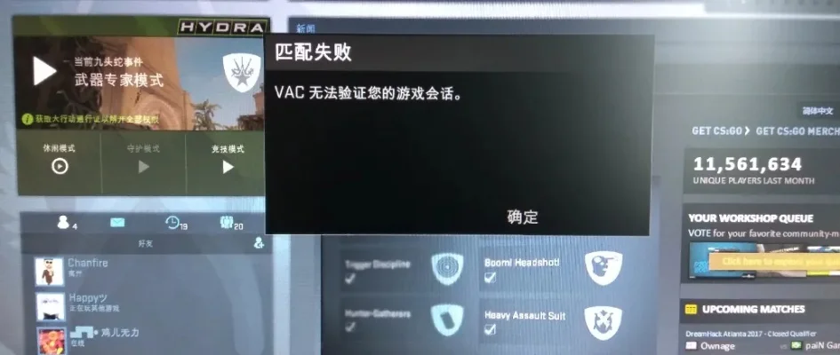 csgovac无法验证游戏会话-CSGOVac会话验证故障排查